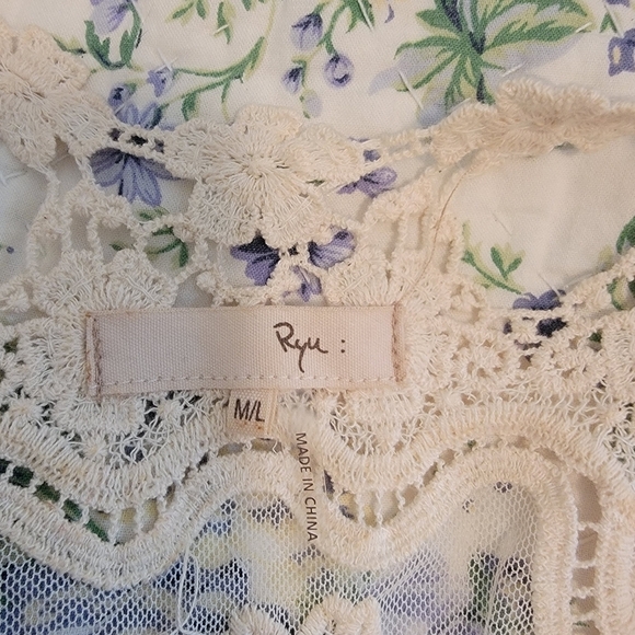 Ryu Anthropologie Mixed Media Boho Crochet Long Vest Size M/L - Picture 6 of 6